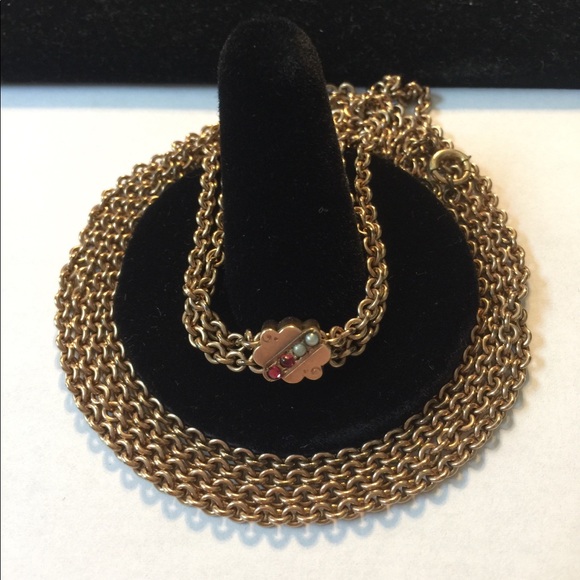 Antique Gold Filled Slide Chain Necklace